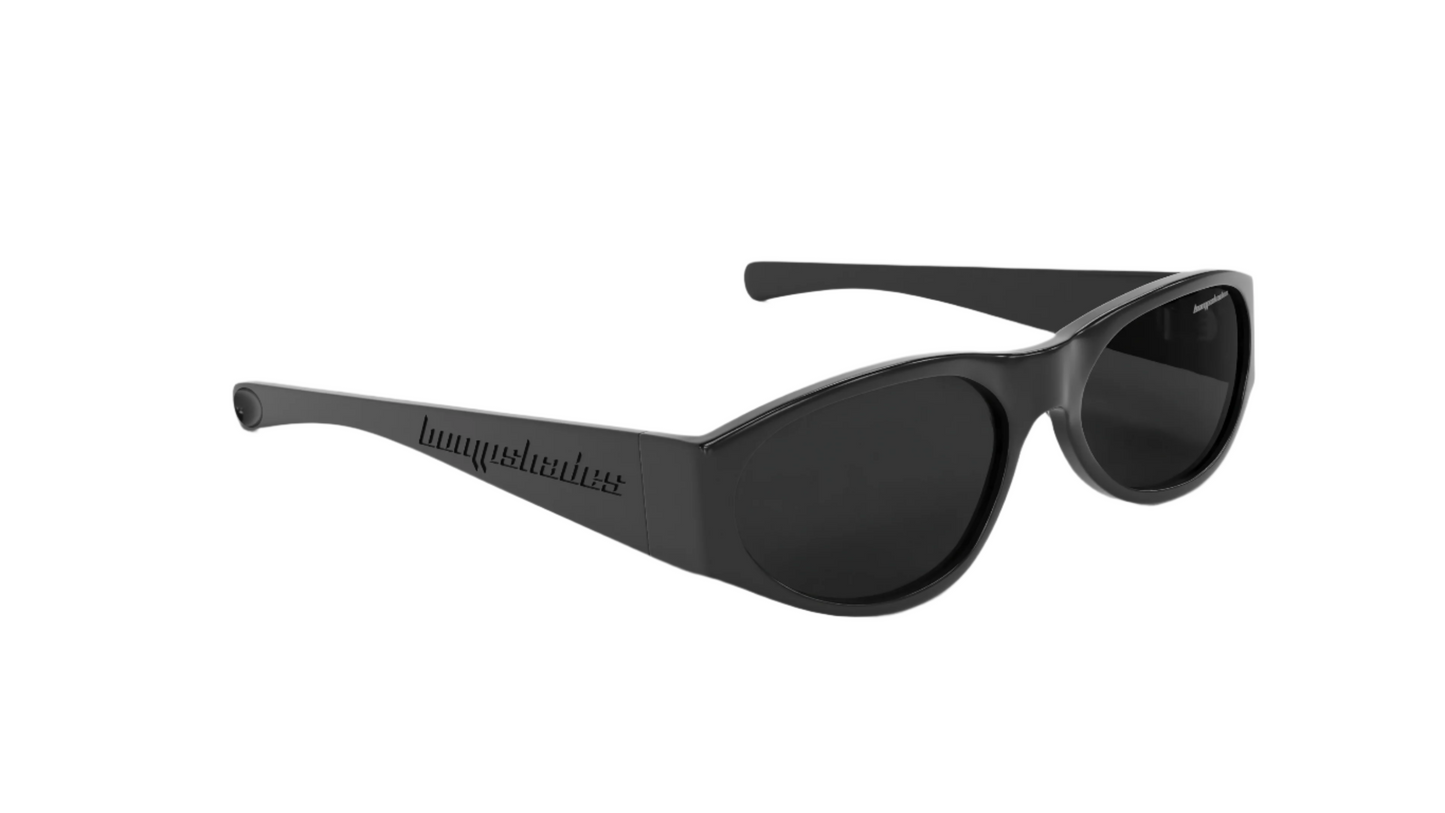 BLACK GLOSSY "RAVENA" SUNGLASSES