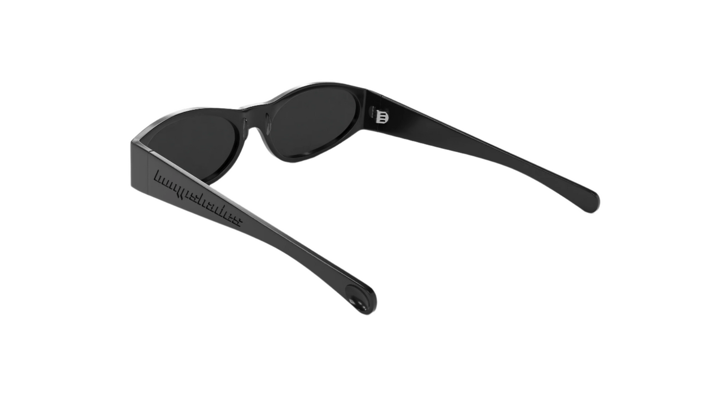 BLACK GLOSSY "RAVENA" SUNGLASSES