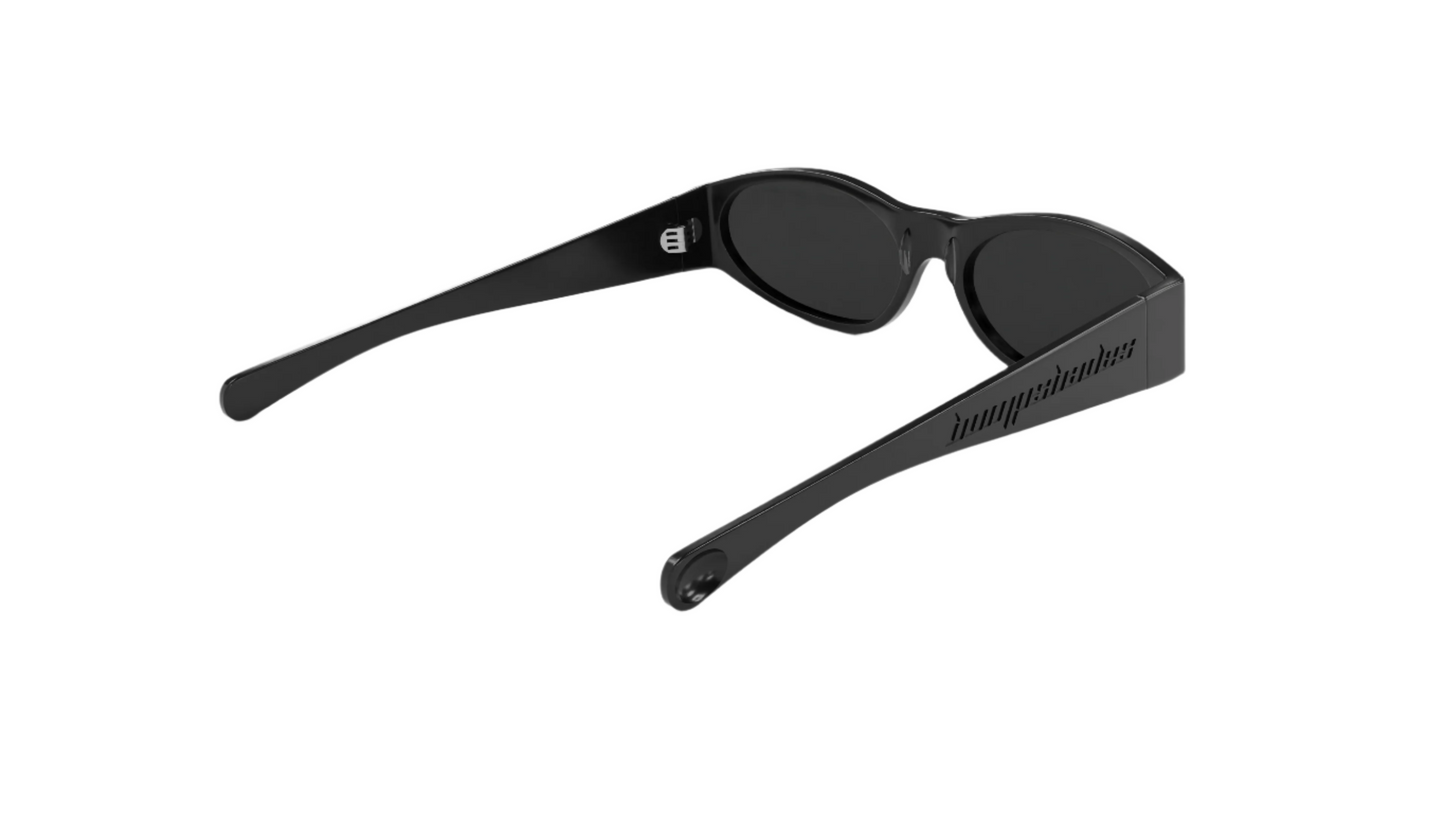 BLACK GLOSSY "RAVENA" SUNGLASSES