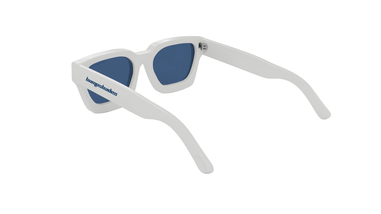 GLOSSY WHITE “ECHO” SUNGLASSES